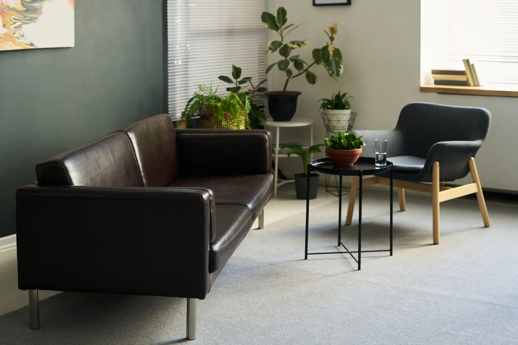 A calm, confidential therapy space in Stretford, designed to provide a secure environment for men's mental health and professional counselling.
